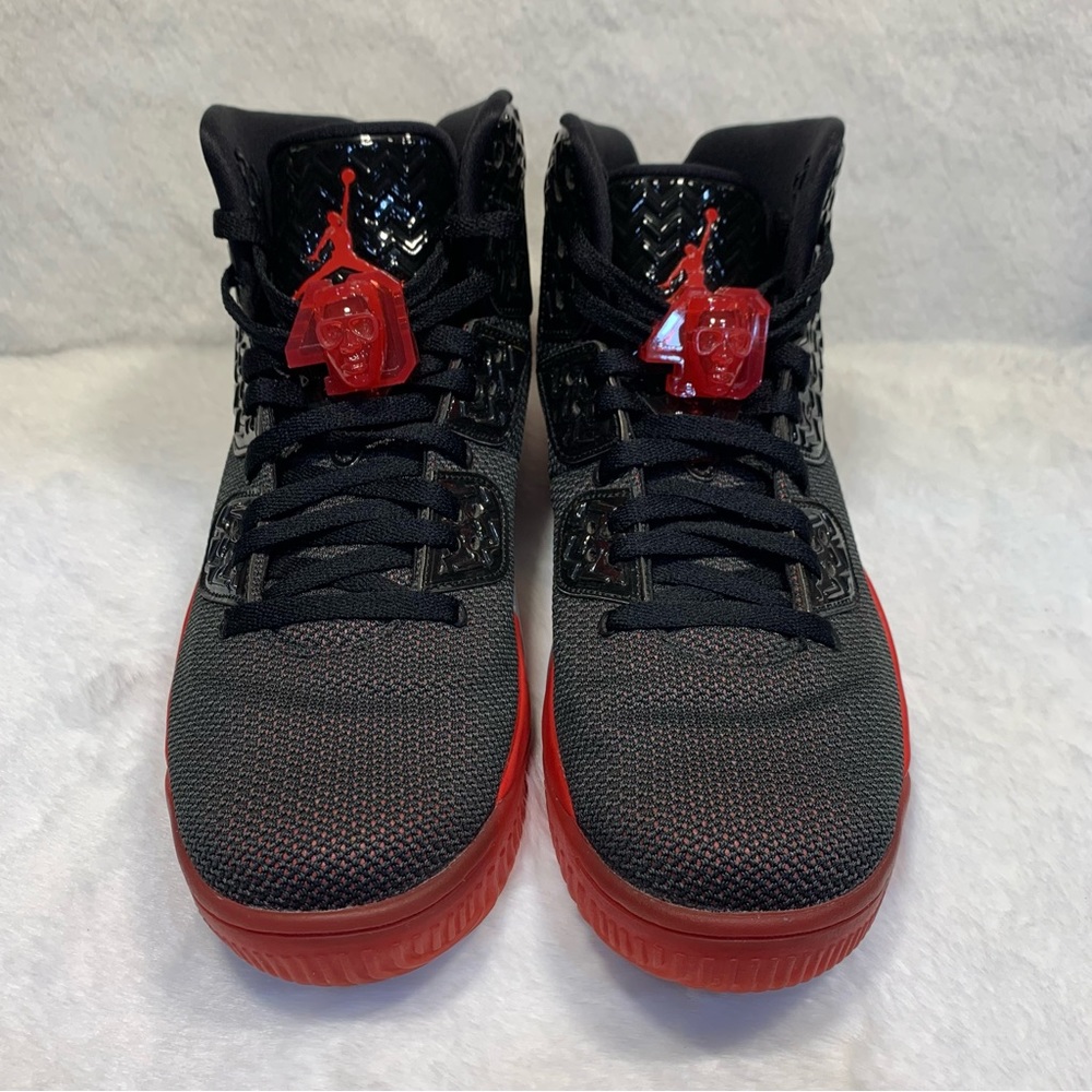 Nike Air Jordan Spike Forty Athletic Sneakers Black Fire Red Cement Grey Size 11
